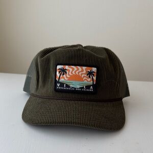 VISSLA Olive Mesh Cap with Tropical Patch
